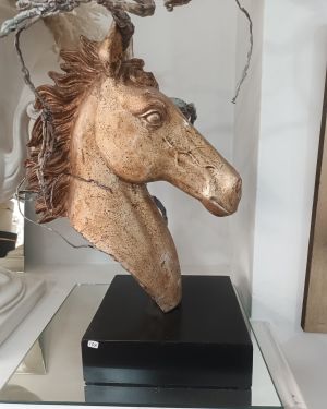 Seated Horse Sculpture