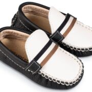 Δερμάτινο Δίχρωμο Loafer  BS3079 Λευκό Μπλε