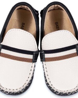 Δερμάτινο Δίχρωμο Loafer  BS3079 Λευκό Μπλε
