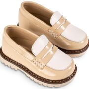 Τρίχρωμο  Loafer EXC5256 Μπεζ Λευκό