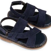 Δερμάτινο Suede Σανδάλι Χιαστί GR0104 Μπλε